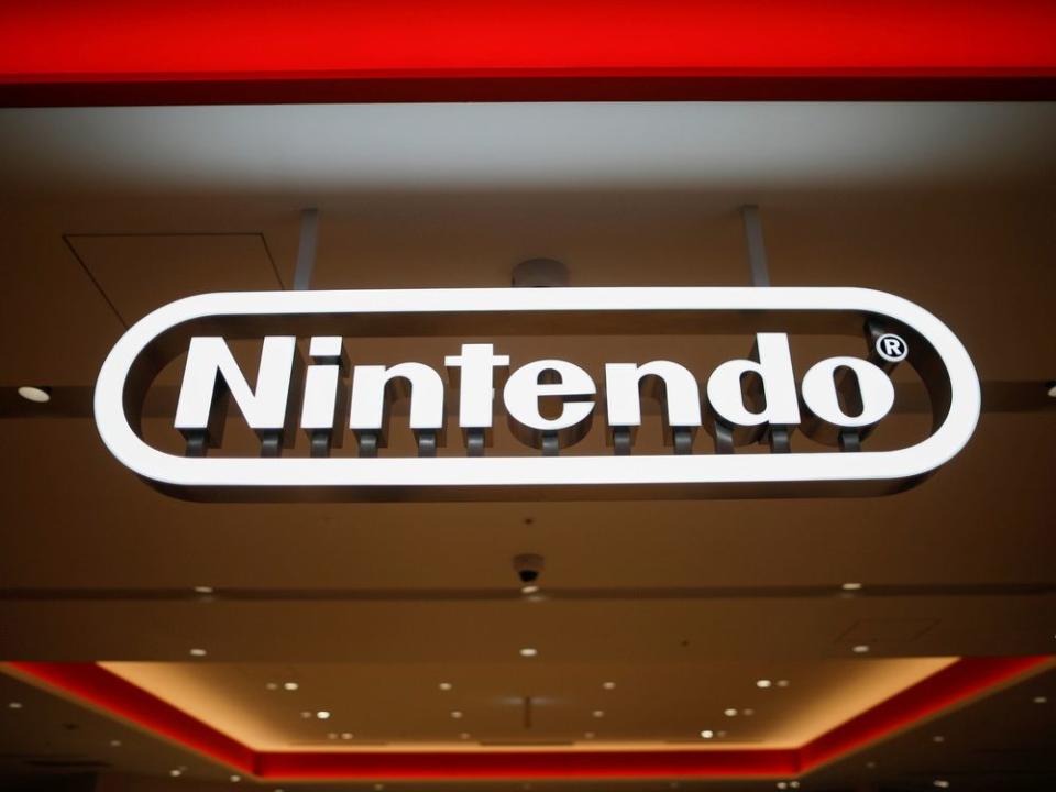  The Nintendo logo at a store in Tokyo, Japan.