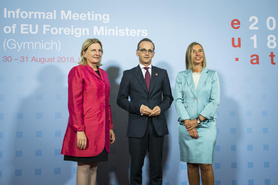 Austrian foreign minister Karin Kneissl at the summit in Austria (Getty)