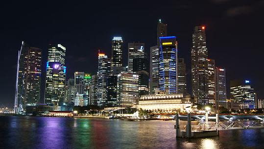 新加坡夜景。(圖片來源：維基百科)