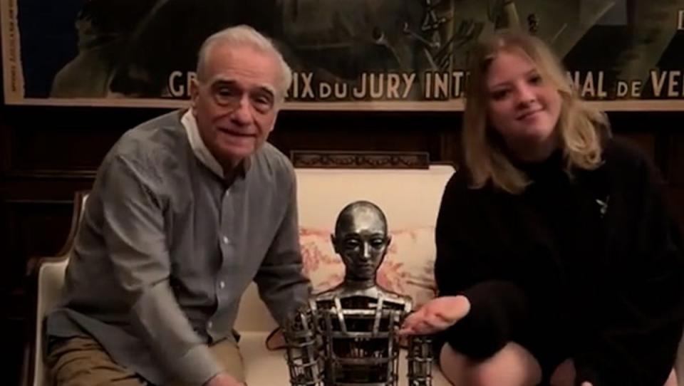 Martin Scorsese and daughter Francesca with the automaton from his 2011 movie ‘Hugo’ (Francesca Scorsese)