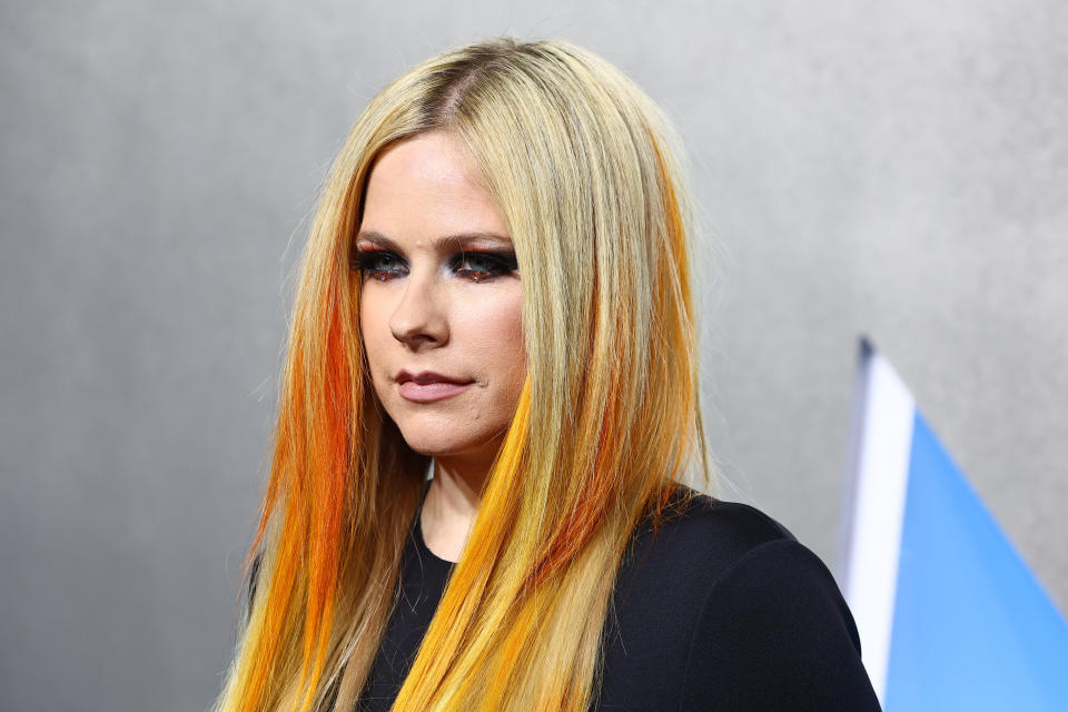 NEWARK, NEW JERSEY - AUGUST 28: Avril Lavigne attends the 2022 MTV VMAs at Prudential Center on August 28, 2022 in Newark, New Jersey. (Photo by Arturo Holmes/FilmMagic)