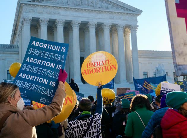 Protestors demonstrate in front of the Supreme Court in Washington, D.C., on Dec. 1, 2021. (Photo: Courtesy of Interfaith Alliance)