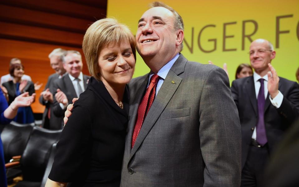 Alex Salmond makes his last keynote speech at the SNP conference in November 2014 - Jeff J Mitchell/Getty