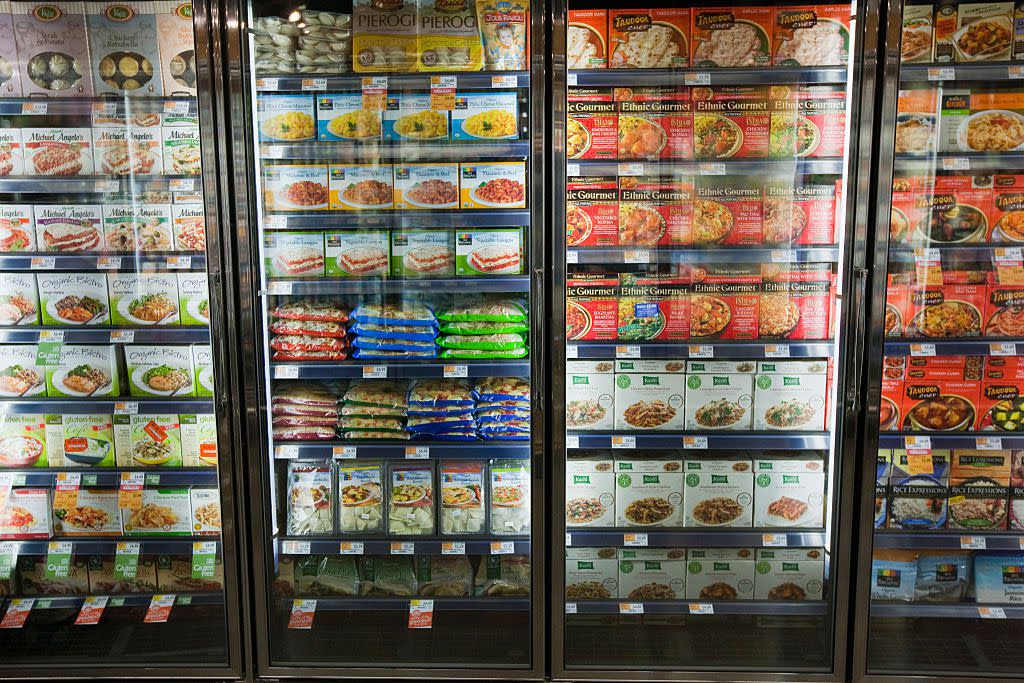 A display of frozen foods at the new Whole Foods Market in Chevy Chase, Maryland.