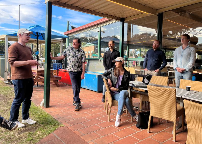 Sydney YIMBY members gather for a meeting at a bowling club in Erskineville