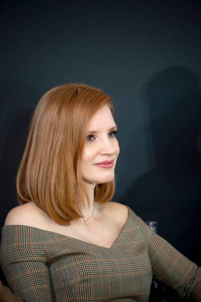 Jessica Chastain attends the "X-Men Dark Phoenix" Press Conference