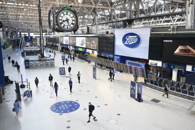 The concourse at London’s Waterloo station 