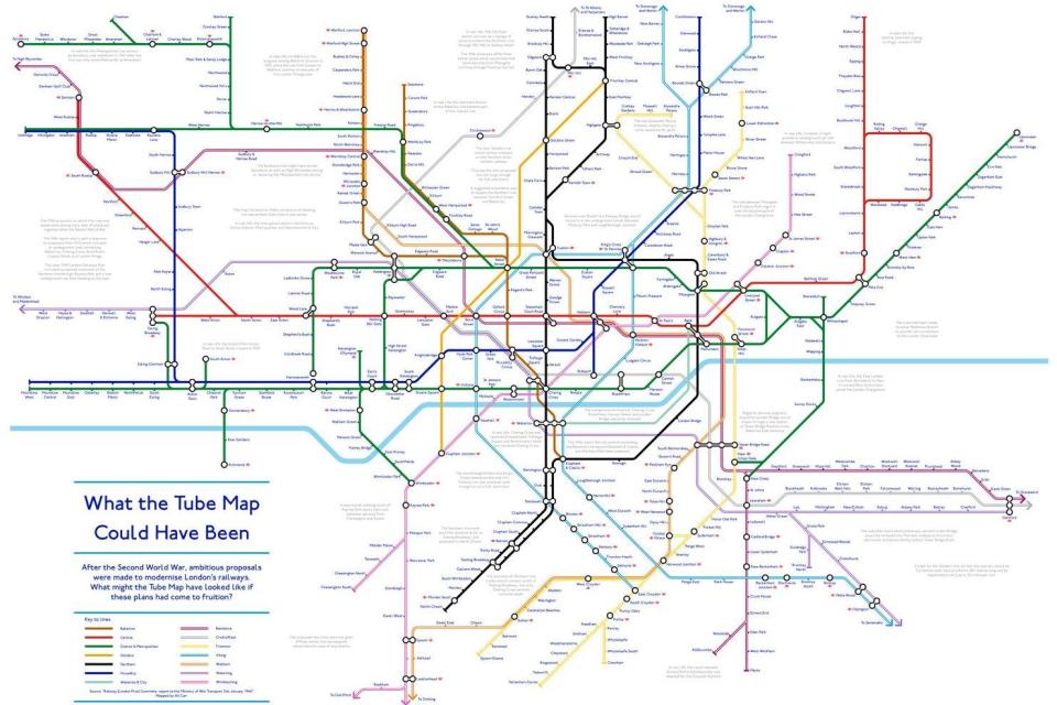 A remarkable map has revealed what the Tube could have looked like in a 'parallel universe': Alastair Carr