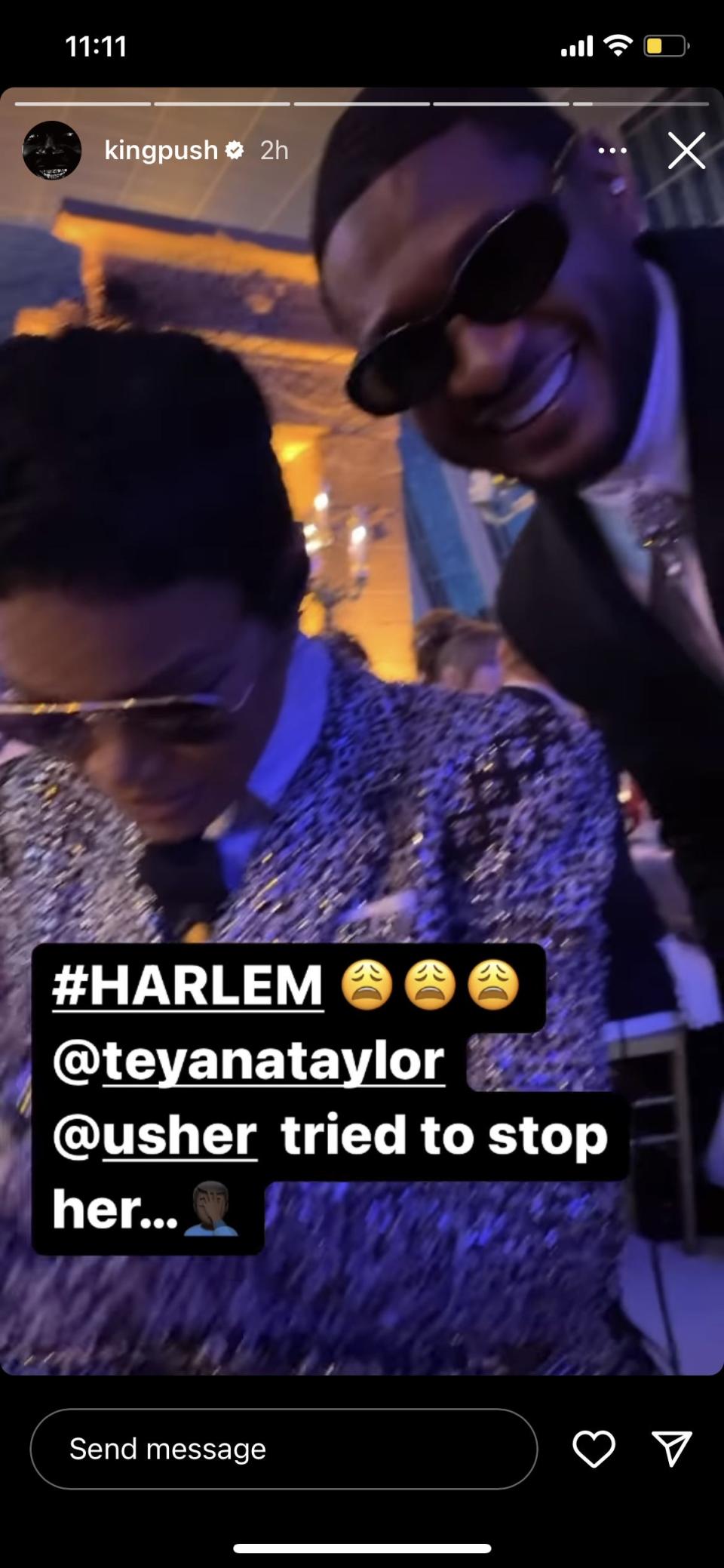 Pusha T showing Teyana Taylor and Usher at the 2023 Met Gala