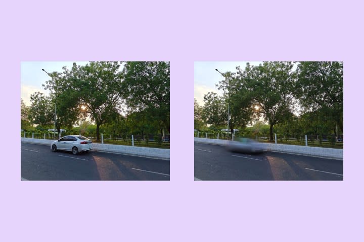 Magic Editor in Google Photos used to remove a moving car from an image.