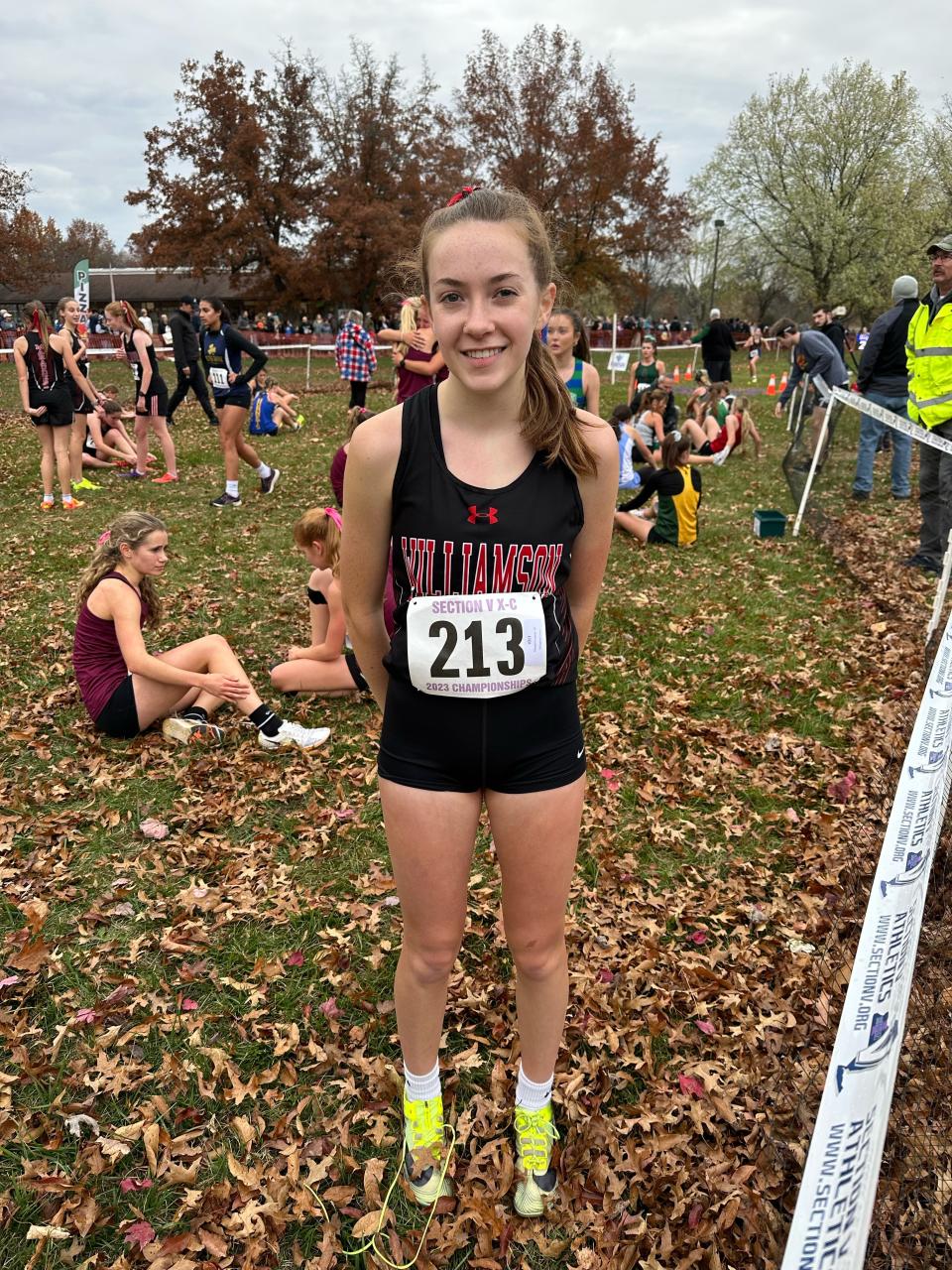 Hannah Governor, a sophomore at Williamson, during the cross country season in the fall.