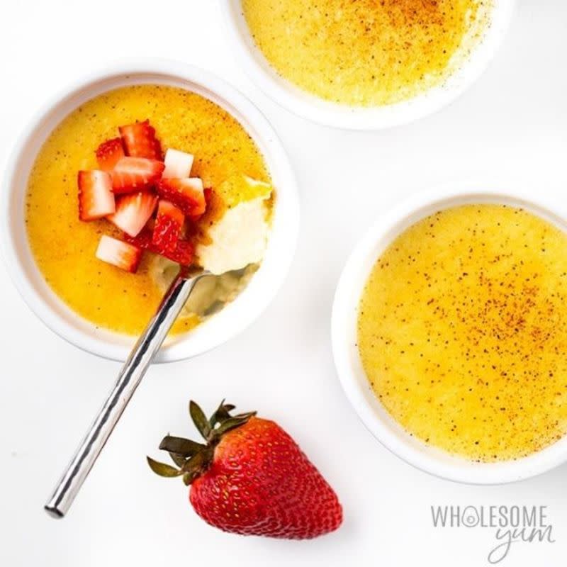 <p>Wholesome Yum</p><p>Low-carb keto custard that is rich, creamy, and flavorful. The perfect way to end your holiday meal.</p><p><strong>Get the recipe:</strong><strong> <a href="https://www.wholesomeyum.com/easy-low-carb-keto-custard-recipe/" rel="nofollow noopener" target="_blank" data-ylk="slk:Low-Carb Keto Custard;elm:context_link;itc:0;sec:content-canvas" class="link ">Low-Carb Keto Custard</a></strong></p>