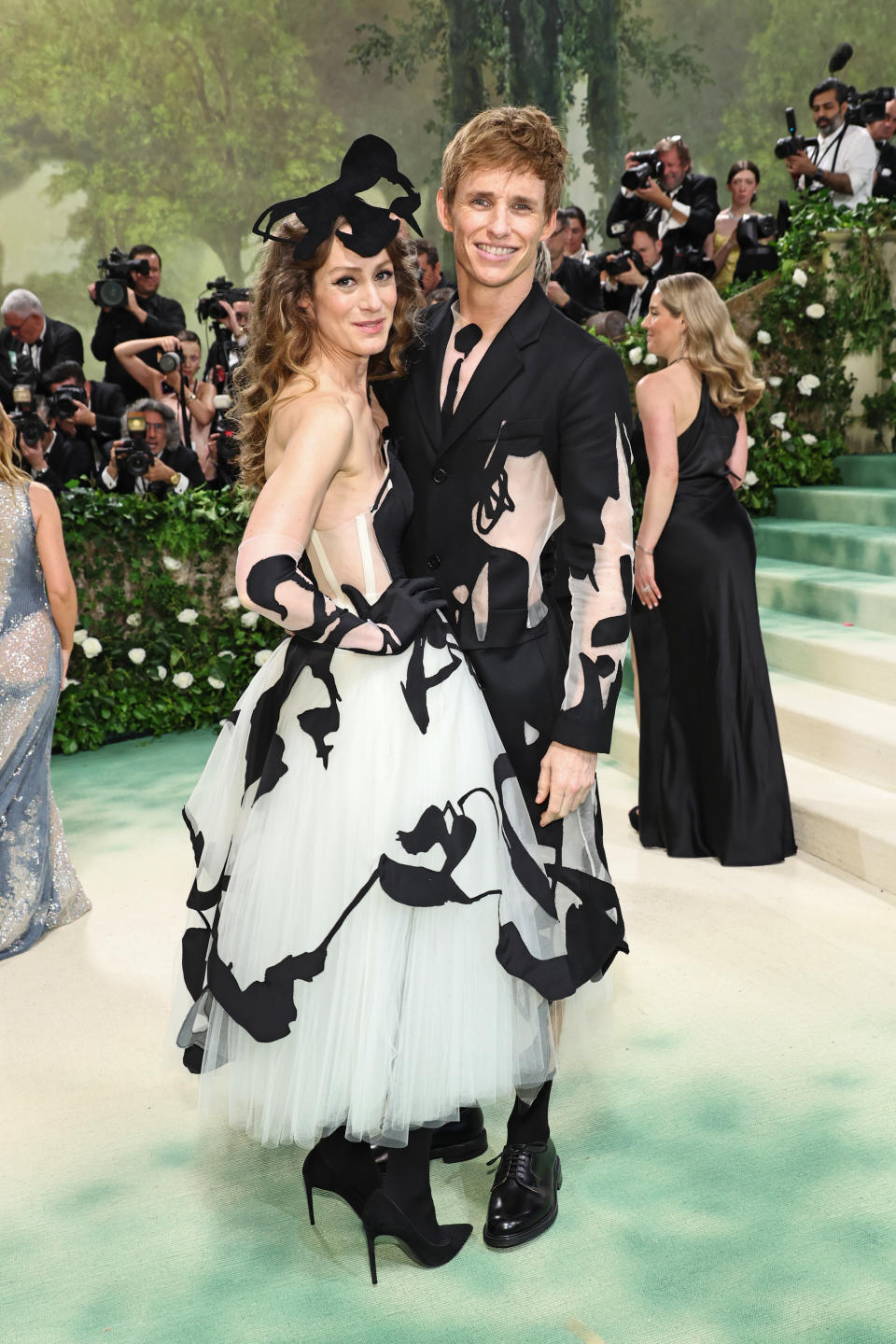 Hannah Bagshawe and Eddie Redmayne on the Met Gala 2024 red carpet.