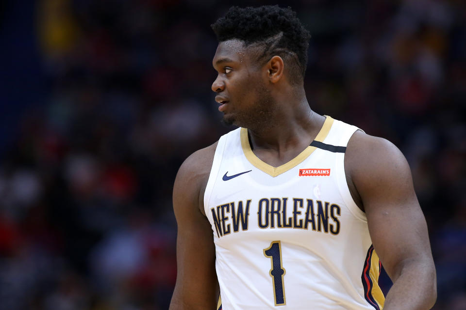 Zion Williamson has the Pelicans in position to make a playoff push. (Jonathan Bachman/Getty Images)