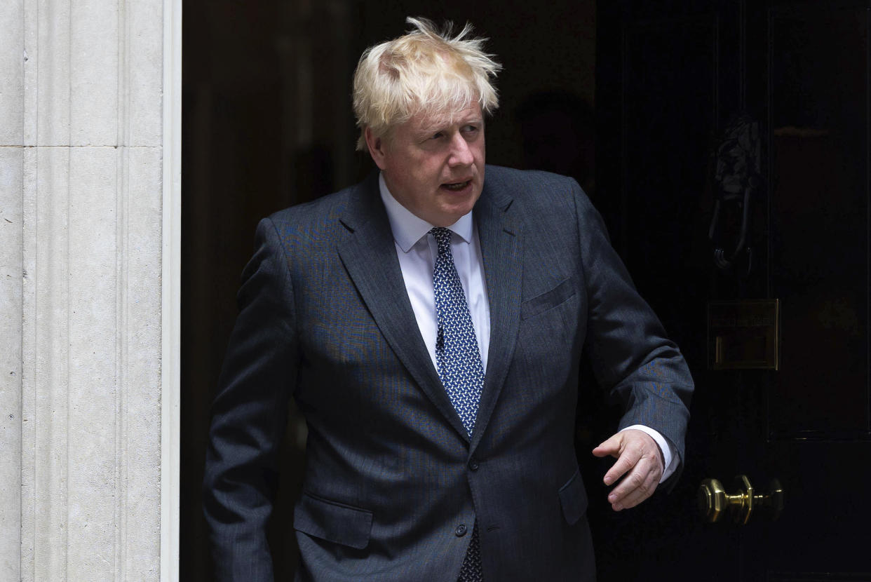 Photo by: zz/KGC-254/STAR MAX/IPx 2022 6/13/22 Prime Minister of The United Kingdom Boris Johnson greets Portuguese Prime Minister Antonio Costa on June 13, 2022 at 10 Downing Street in London, England, UK. Here, Boris Johnson