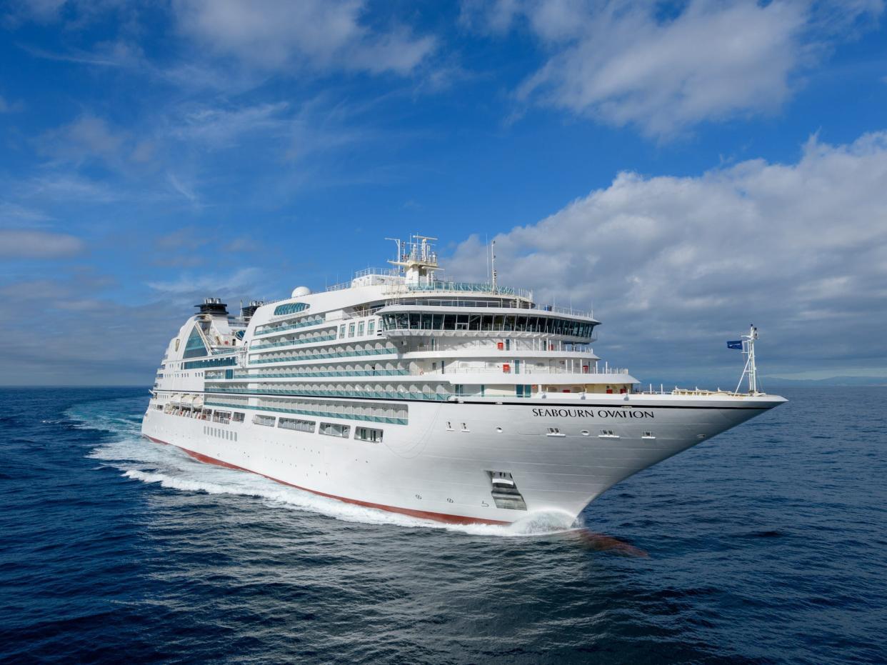 a cruise ship at sea