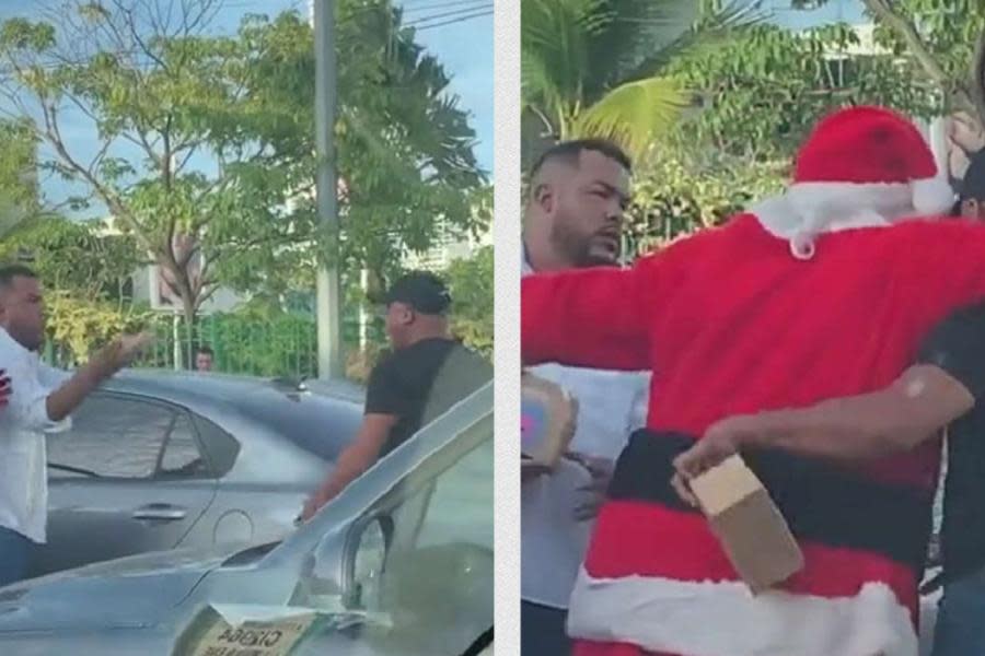 ¿La magia de la Navidad? Santa Claus detiene pelea de tránsito 