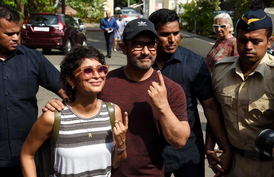 Indian Bollywood actor Aamir Khan (shown voting in April parliamentary elections with his wife, producer Kiran Rao) is making his own version of 