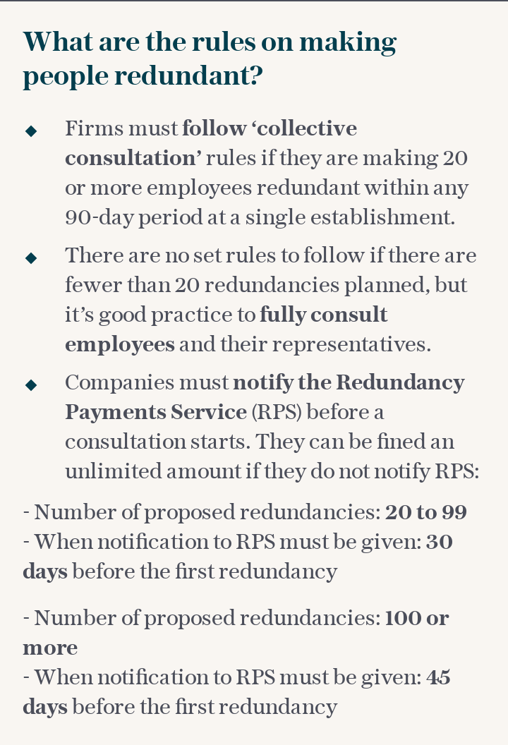 What are the rules on making people redundant?