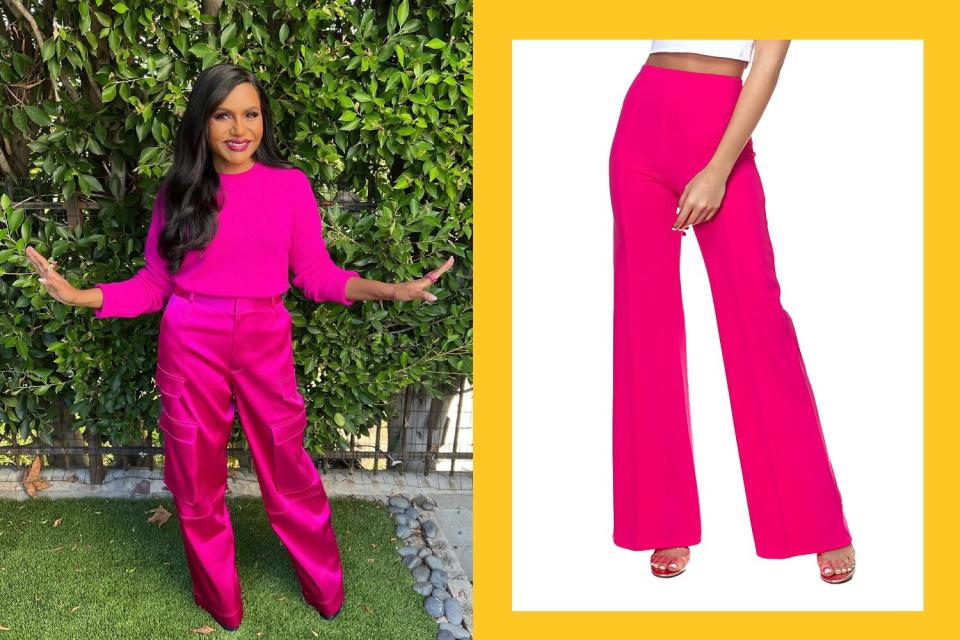 Mindy Kaling Pink Outfit - shop the look (ASANA/celeb tout)