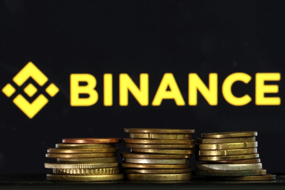 The logo for the crypto exchange Binance is displayed on a screen on 6 June, 2023 in San Anselmo, California (Getty Images)