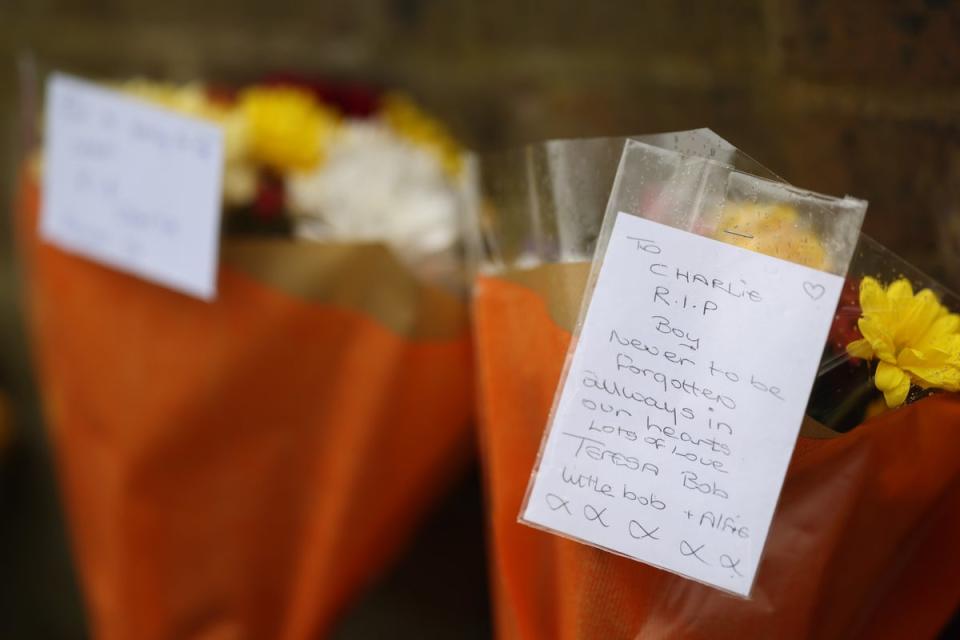 Double stabbing Thamesmead Abbey Wood: Floral tribute at Sewell Road in Abbey Wood (Getty Images)