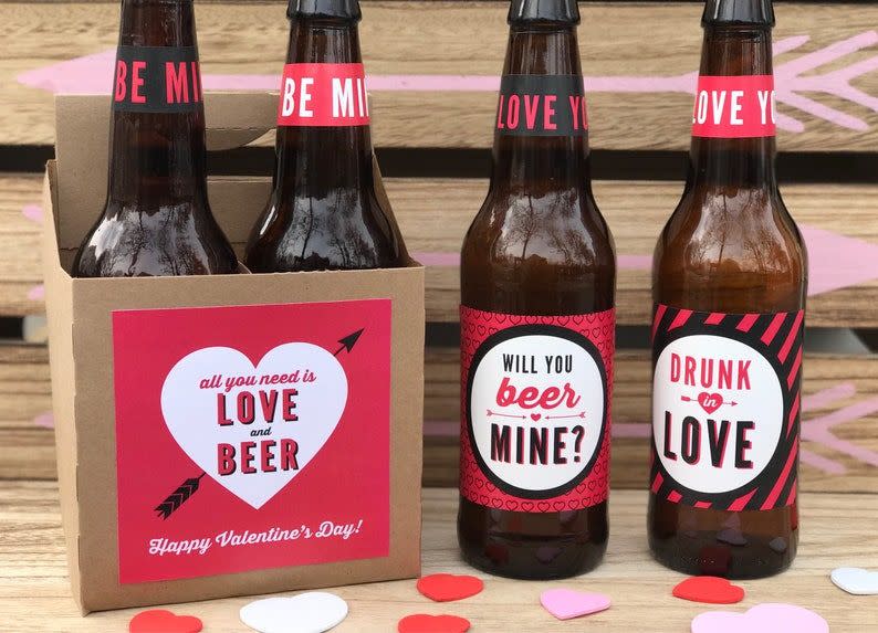 5) Valentines Day Beer Labels