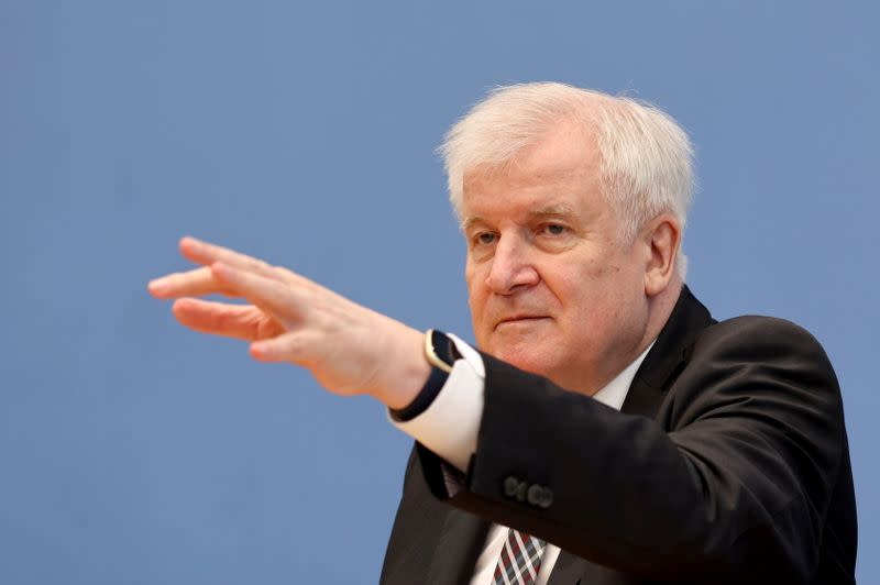 Germany's Interior Minister Seehofer attends news conference on migration, in Berlin