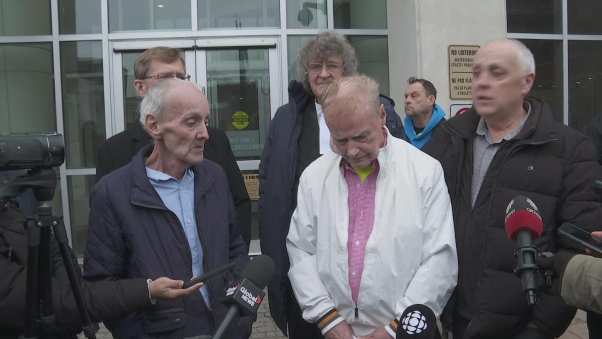 A New Brunswick judge on Thursday acquitted Robert Mailman, left, and Walter Gillespie of second-degree murder, upending a 40-year-old conviction. (Graham Thompson/CBC - image credit)