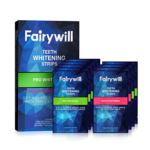 Fairywill Pro Teeth Whitening Strips Non-Slip for Sensitive Teeth, Whitener Strips Remove All M…