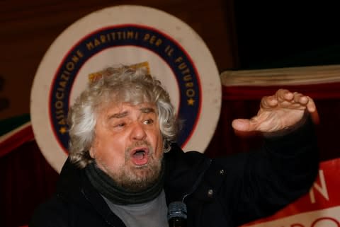 Beppe Grillo of the Five Star movement - Credit: Ciro De Luca/REUTERS