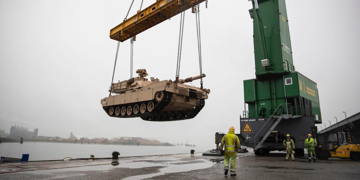 US Army Netherlands tank barge