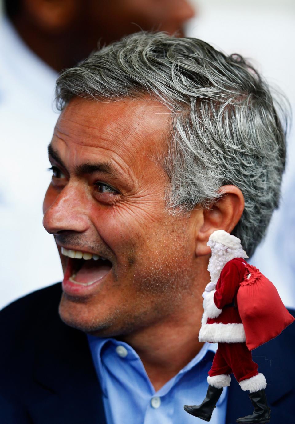 <p>The Manchester United manager might not have had much to laugh about in the past year but he’s through giving away presents and is looking to sleigh the opposition. Last year, Santa even gave a sack around Christmastime too…</p>