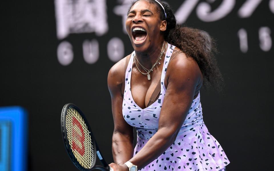 Serena Williams of the US reacts after a point against China's Wang Qiang  - AFP