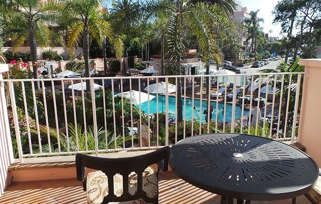 The patio looks out over the saltwater pool. Photo: Be