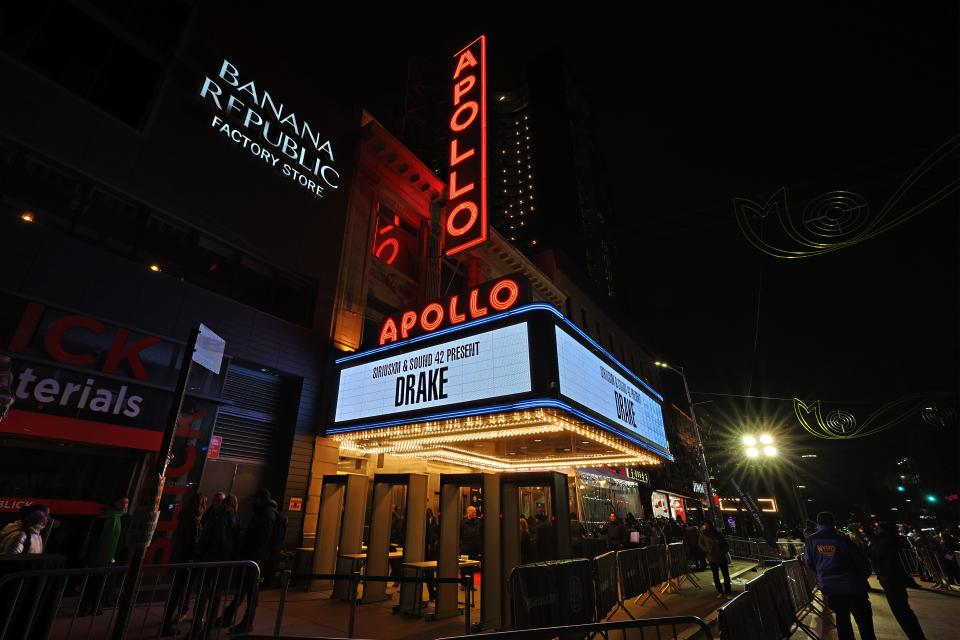 Drake's concert was at The Apollo Theater on Sunday in New York City.