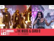 <p>During the 2021 BET awards rap trio Migos took to the stage to perform two of their hits, which for the latter ('Type Sh*t') they were joined by Cardi B - who is also married to Migos member Offset.</p><p>This wasn't the inly surprise for the crowd, Cardi B also used the platform to confirm her second pregnancy, wearing a diamond encrusted jumpsuit with sheer material over the belly to show her baby bump.</p><p>This is the second child for Cardi B and Offset, who are already <a href="https://www.elle.com/uk/life-and-culture/a35137989/cardi-b-wap-kulture/" rel="nofollow noopener" target="_blank" data-ylk="slk:parents to two-year-old daughter, Kulture.;elm:context_link;itc:0;sec:content-canvas" class="link ">parents to two-year-old daughter, Kulture. </a></p><p><a href="https://www.elle.com/uk/life-and-culture/a34037126/cardi-b-divorce-offset/" rel="nofollow noopener" target="_blank" data-ylk="slk:Though Cardi B filed for divorce;elm:context_link;itc:0;sec:content-canvas" class="link ">Though Cardi B filed for divorce</a> from the rapper last September, she decided against it in November. </p><p>Congrats to the couple!</p><p><a href="https://www.youtube.com/watch?v=g75yk7GfdAo" rel="nofollow noopener" target="_blank" data-ylk="slk:See the original post on Youtube;elm:context_link;itc:0;sec:content-canvas" class="link ">See the original post on Youtube</a></p>