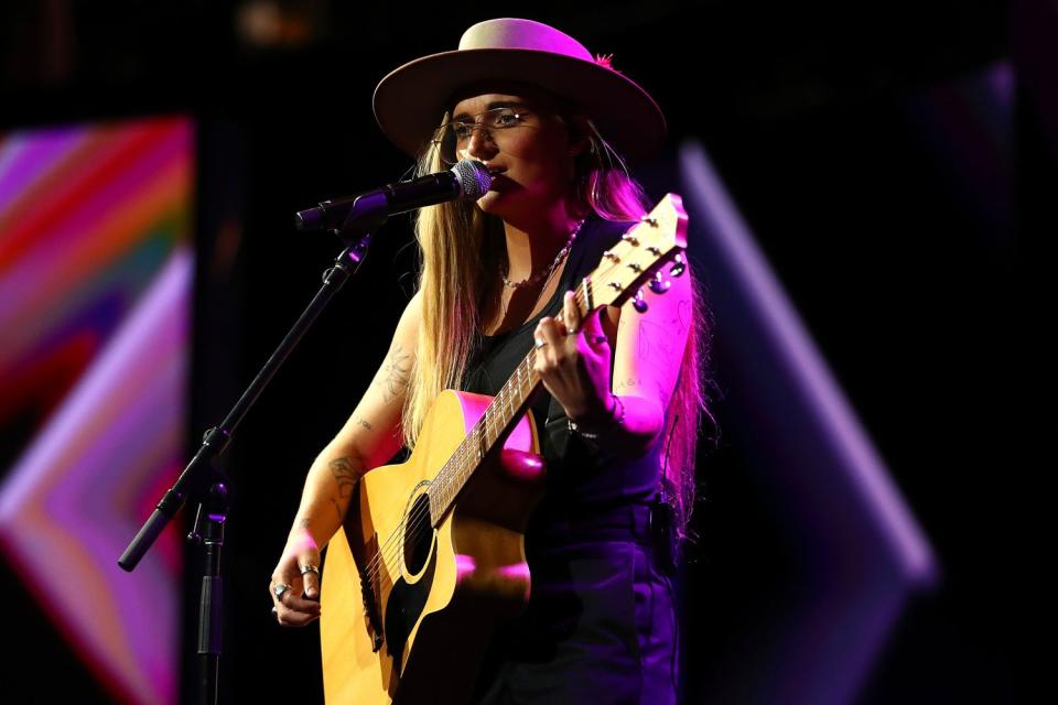 G Flip performs during the 2021 AFLW W Awards