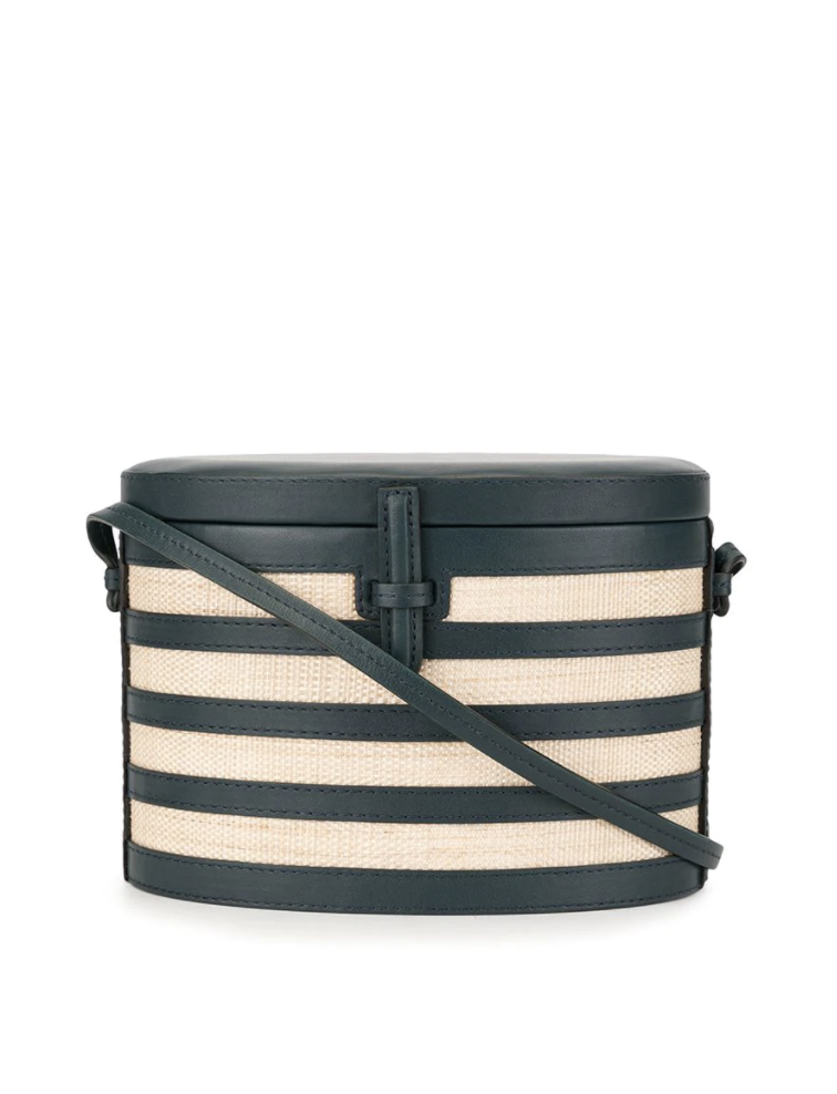 Striped The Round Trunk Crossbody Bag