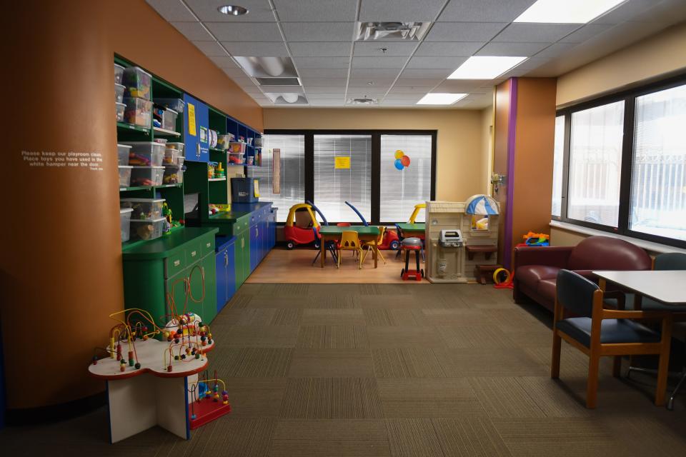 The playroom for children visiting the children’s hospital on Wednesday, March 27, 2024 at Avera McKennan Hospital & University Health Center in Sioux Falls.