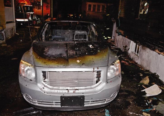 Dodge Caliber set ablaze on Weyl Street