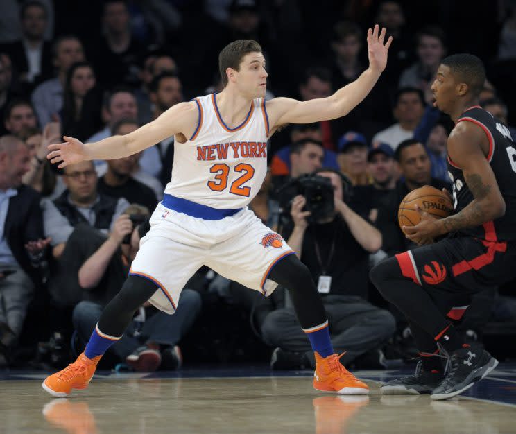 Fredette played six NBA games in 2015-16, two with the Knicks. (AP)