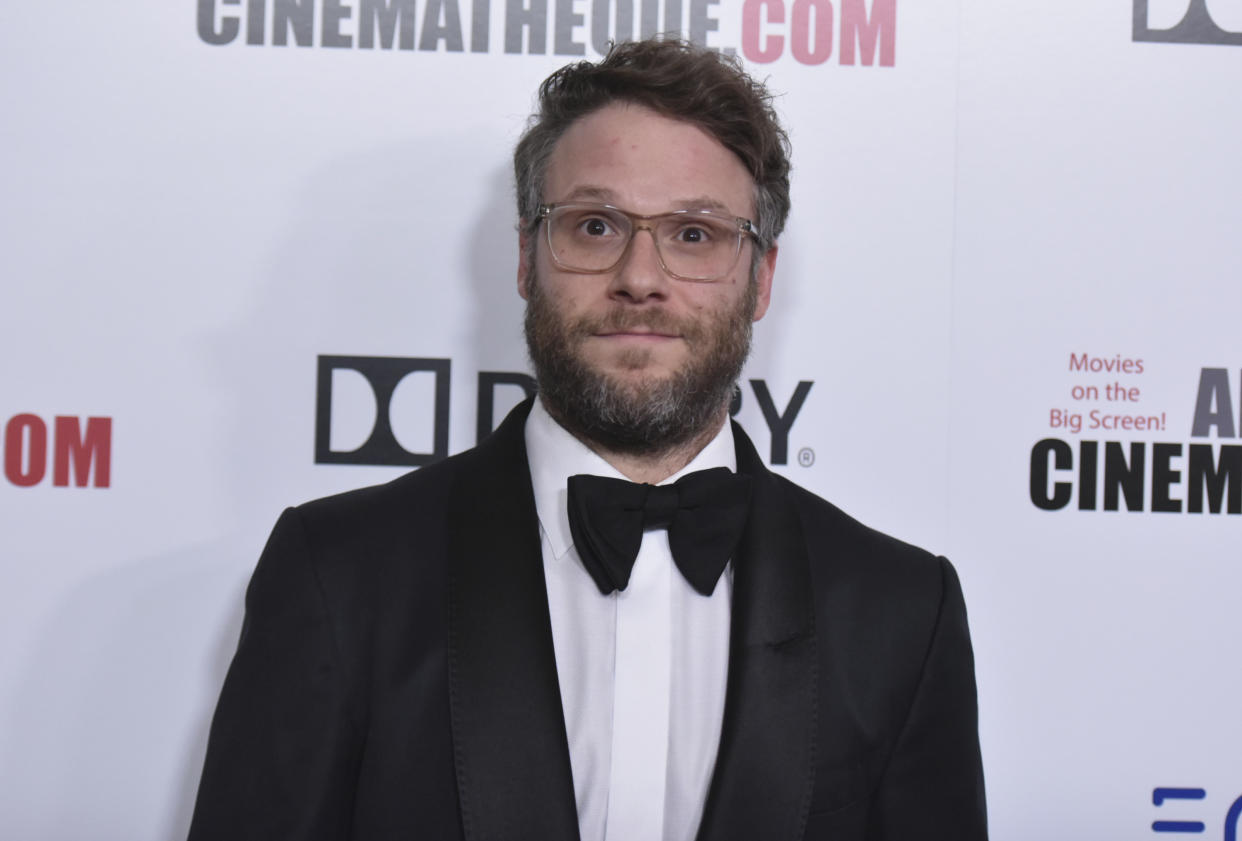 Seth Rogen arrives at the 33rd American Cinematheque Award honoring Charlize Theron at the Beverly Hilton Hotel on Friday, Nov. 8, 2019, in Beverly Hills, Calif. (Photo by Richard Shotwell/Invision/AP)