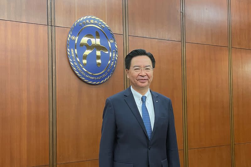 Taiwan's Foreign Minister Joseph Wu attends a press conference in Taipei