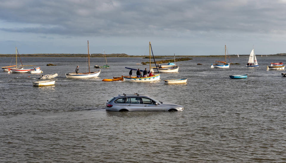 Burnham Overy car mishap