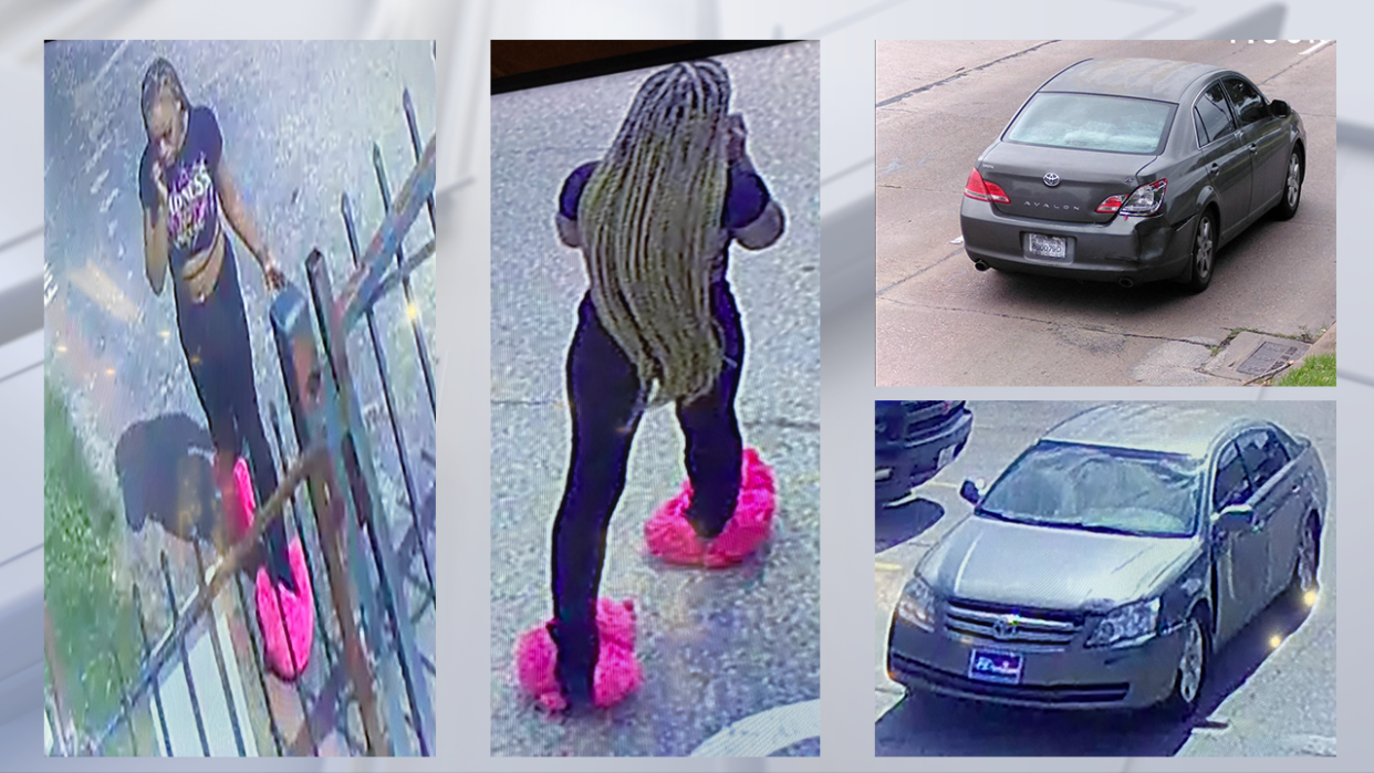<div>Surveillance photos of person of interest sought and the vehicle involved (Source: Houston Police Department)</div>