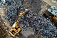 <p>A huge collection of abandoned and unused bikes in Shanghai, China.(Photo: <span>Mathias Guillin</span>/Caters News) </p>