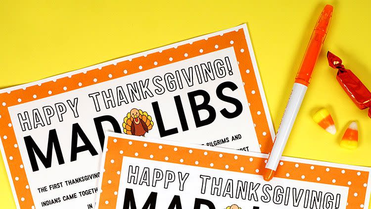 mad libs diy thanksgiving family games