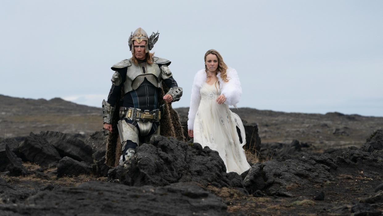  Will Ferrell as Lars and Rachel McAdams as Sigrit in Eurovision Song Contest: The Story of Fire Saga. 