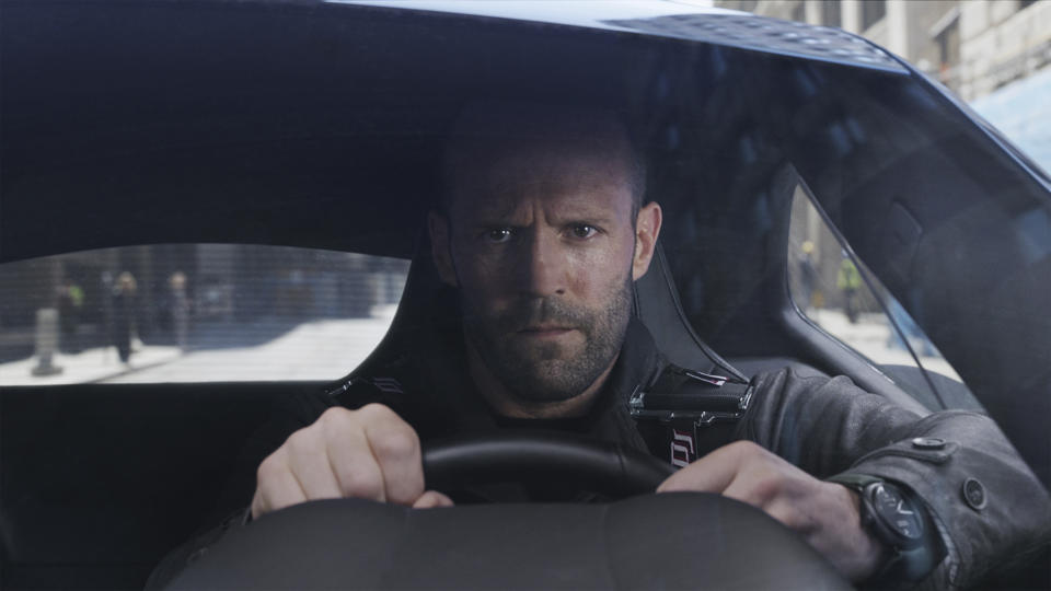This image released by Universal Pictures shows Jason Statham in "The Fate of the Furious." (Universal Pictures via AP)